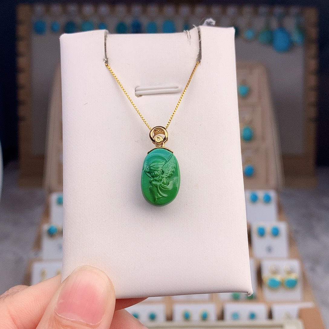 绿松石戒指18K金镶嵌