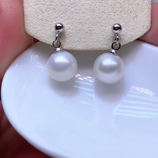 淡水珍珠耳饰银S925镶嵌