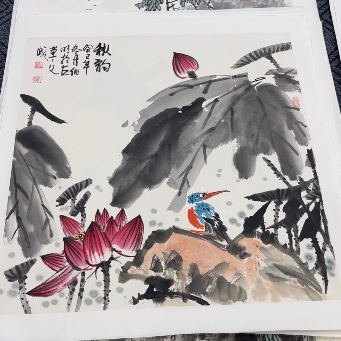 翰***阁国画四尺斗方花鸟