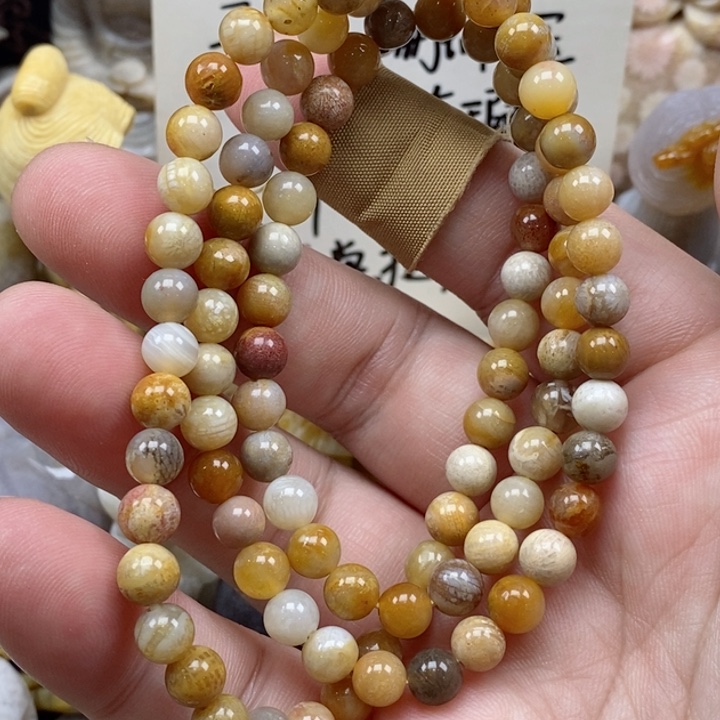 颈饰未镶嵌硅化珊瑚（珊瑚玉）