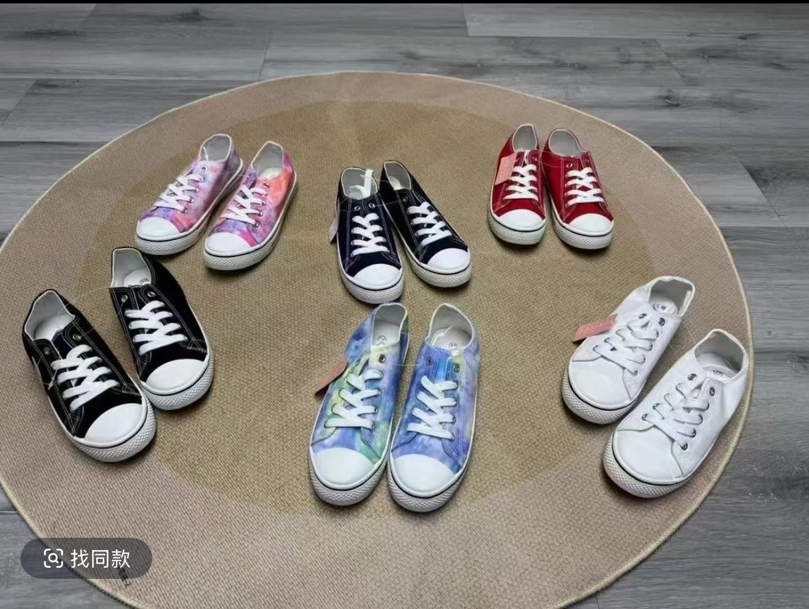2025新款扎染帆布鞋男鞋情侣款板鞋潮流情侣低帮鞋子