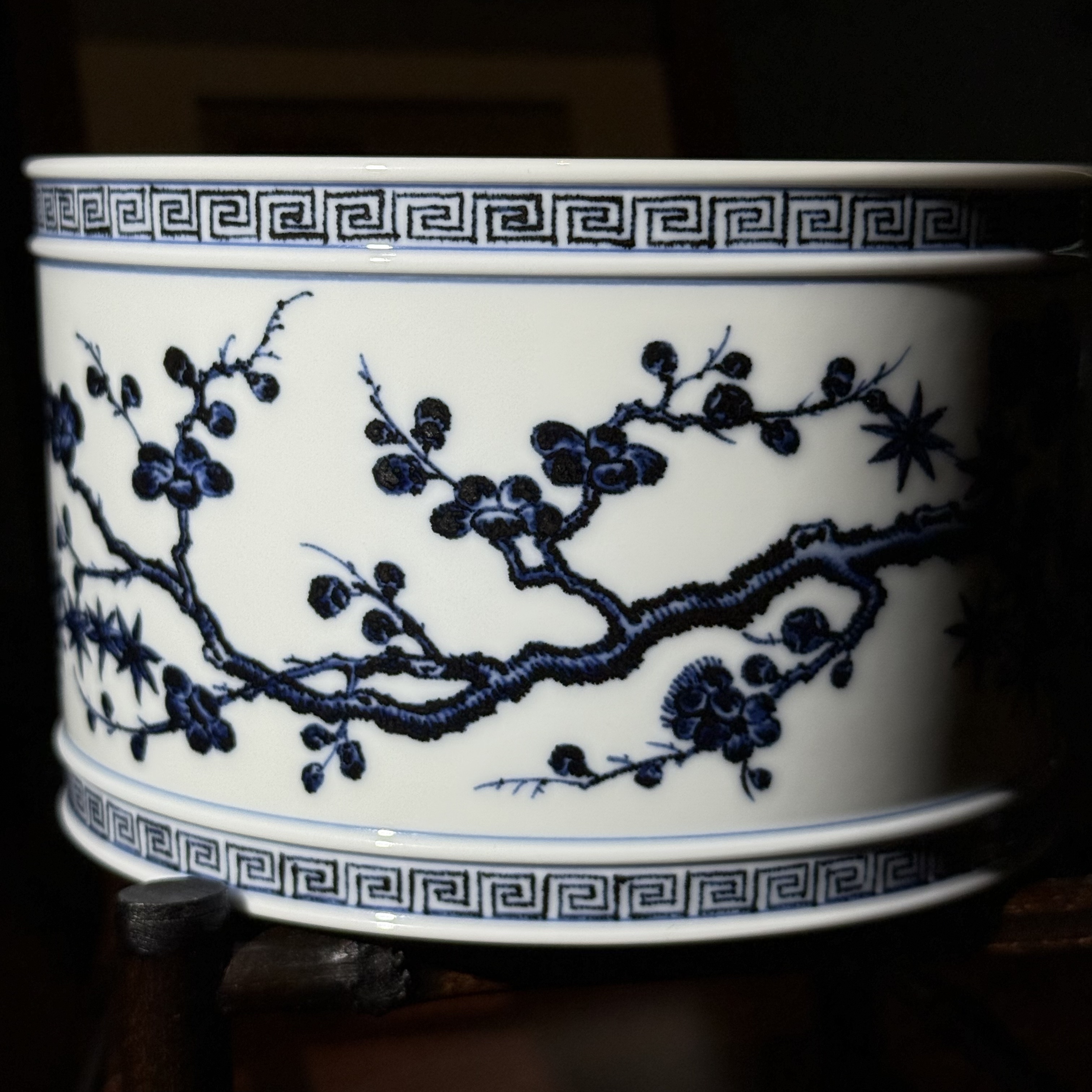 瓷器侦探社【松风馆藏】青花仿明松竹梅水洗建水全手工手绘瓷器陶瓷