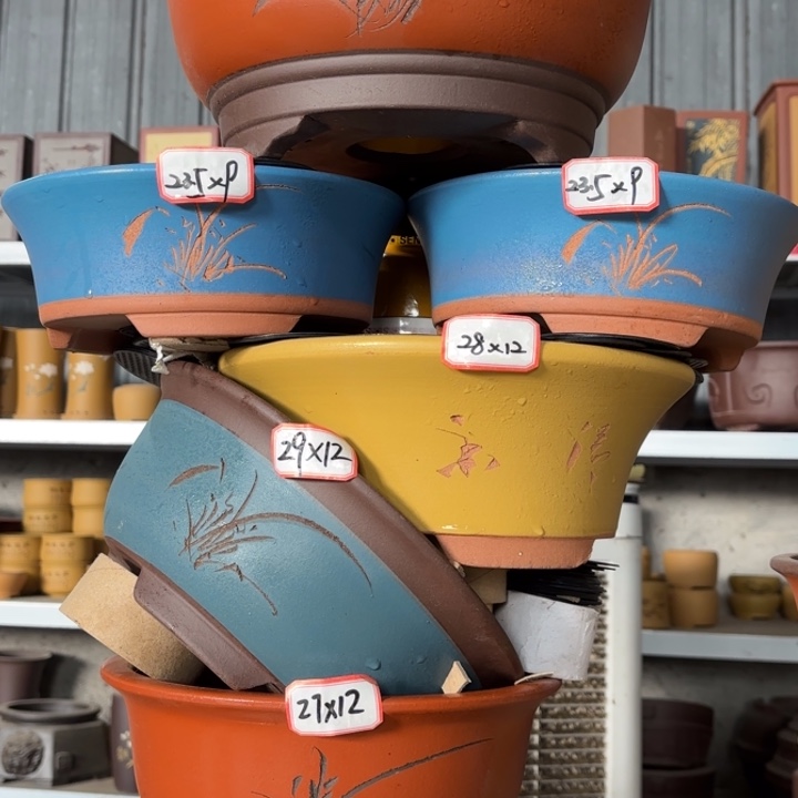 紫砂花盆100-6。           