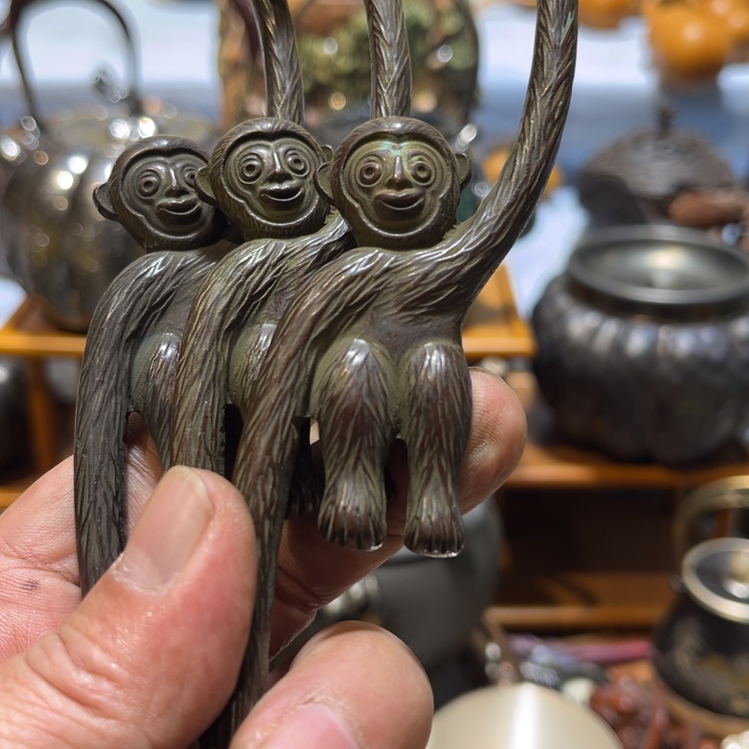 铜中**肴中古工艺品摆件