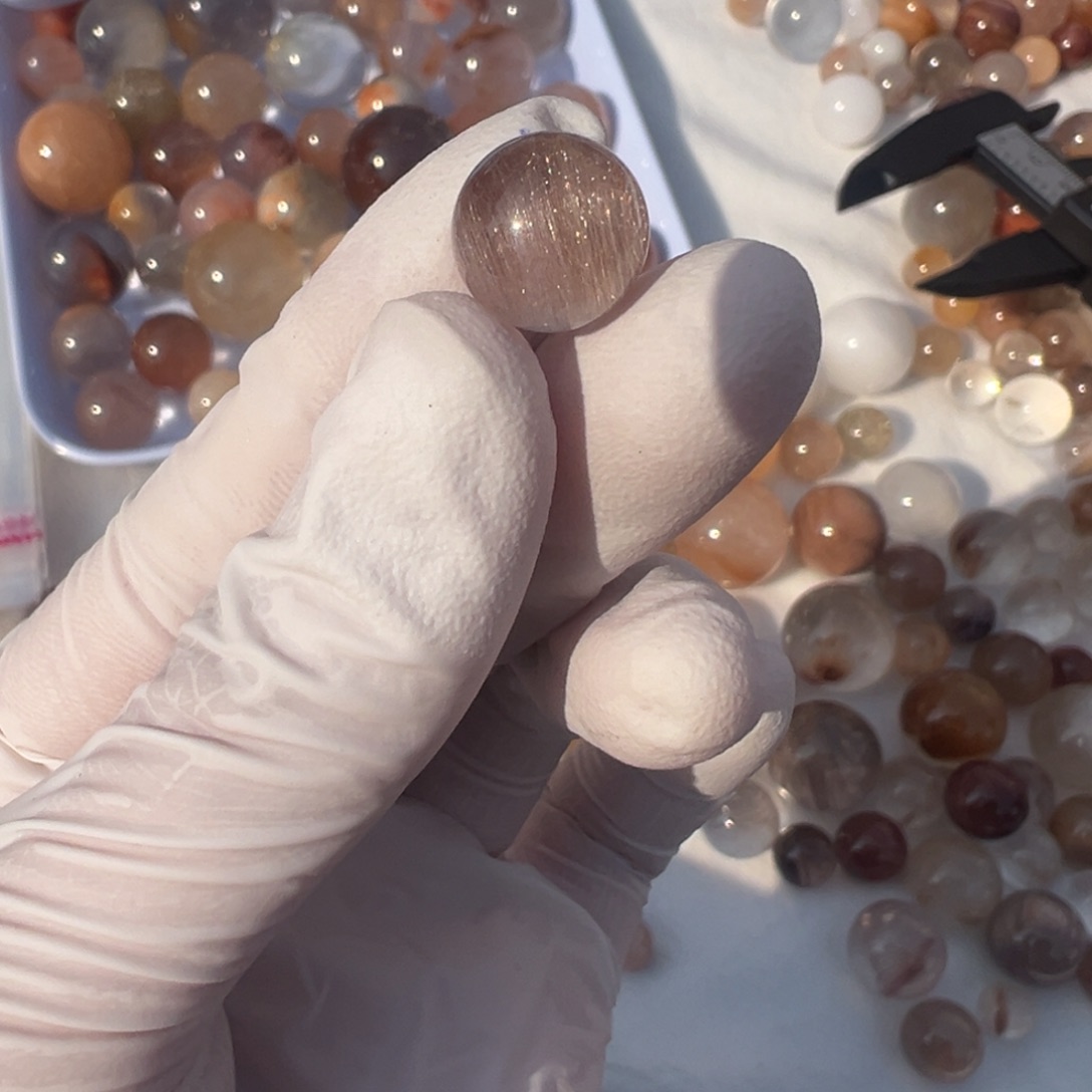 水晶兔毛10.8mm打孔定制不退换未镶嵌?**?