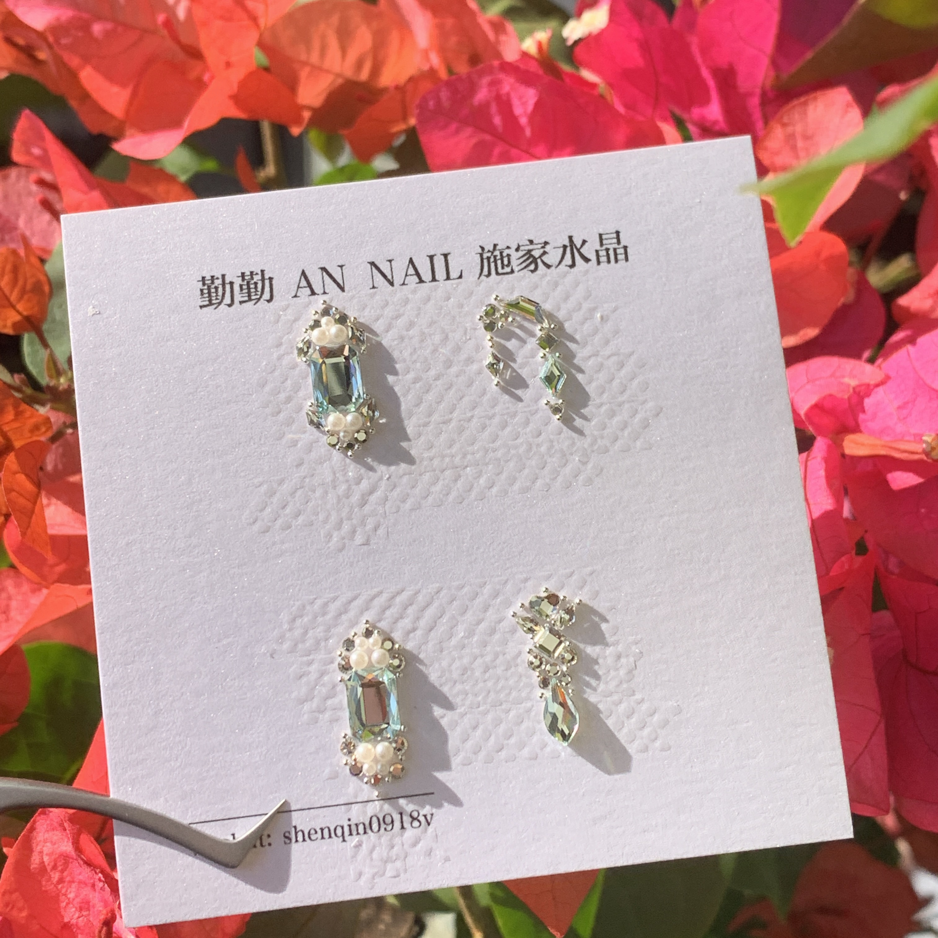 施华洛材料包361淡粉蓝【NO.241 原创】饰品美甲钻材料包华子钻