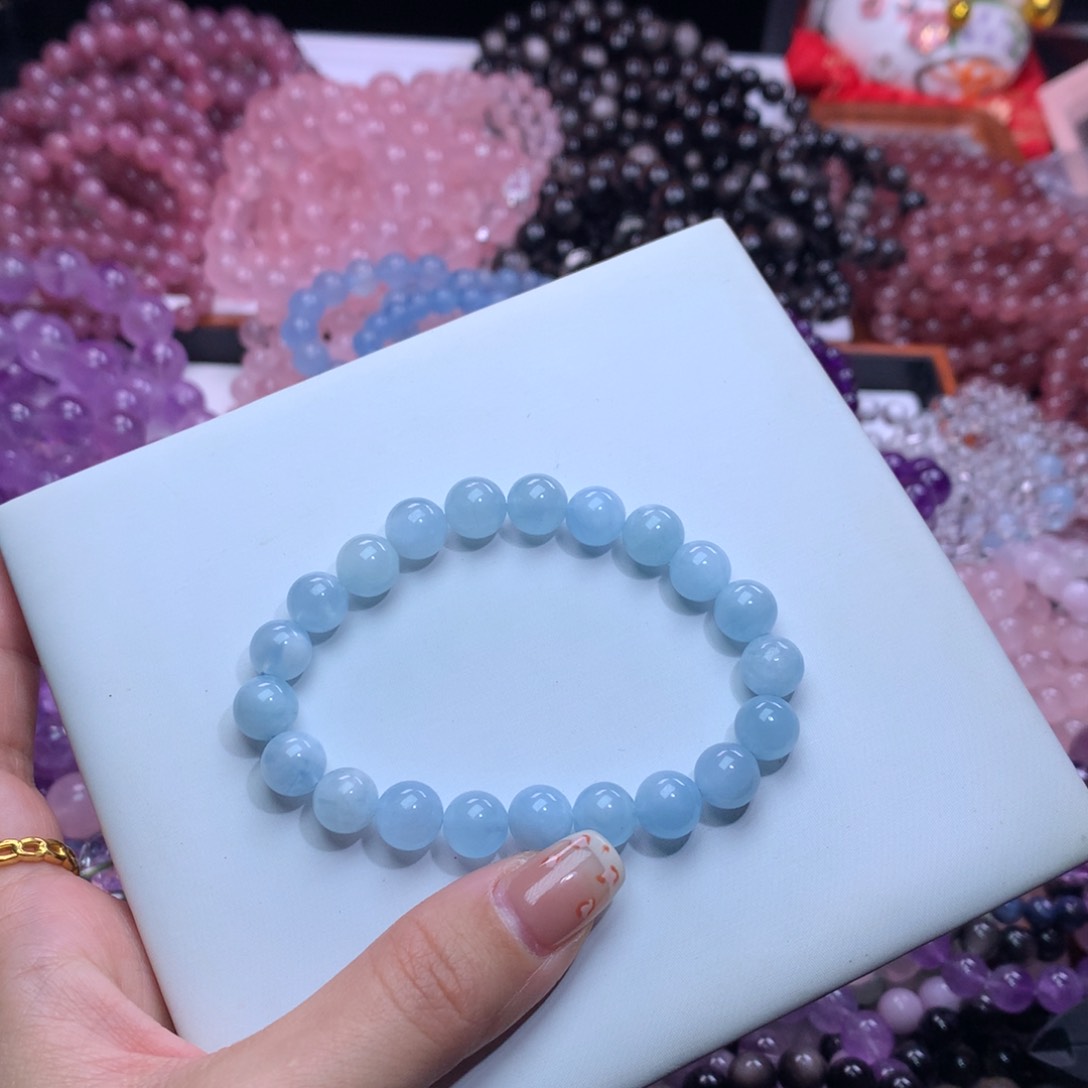 水晶手链未镶嵌海蓝宝卡9