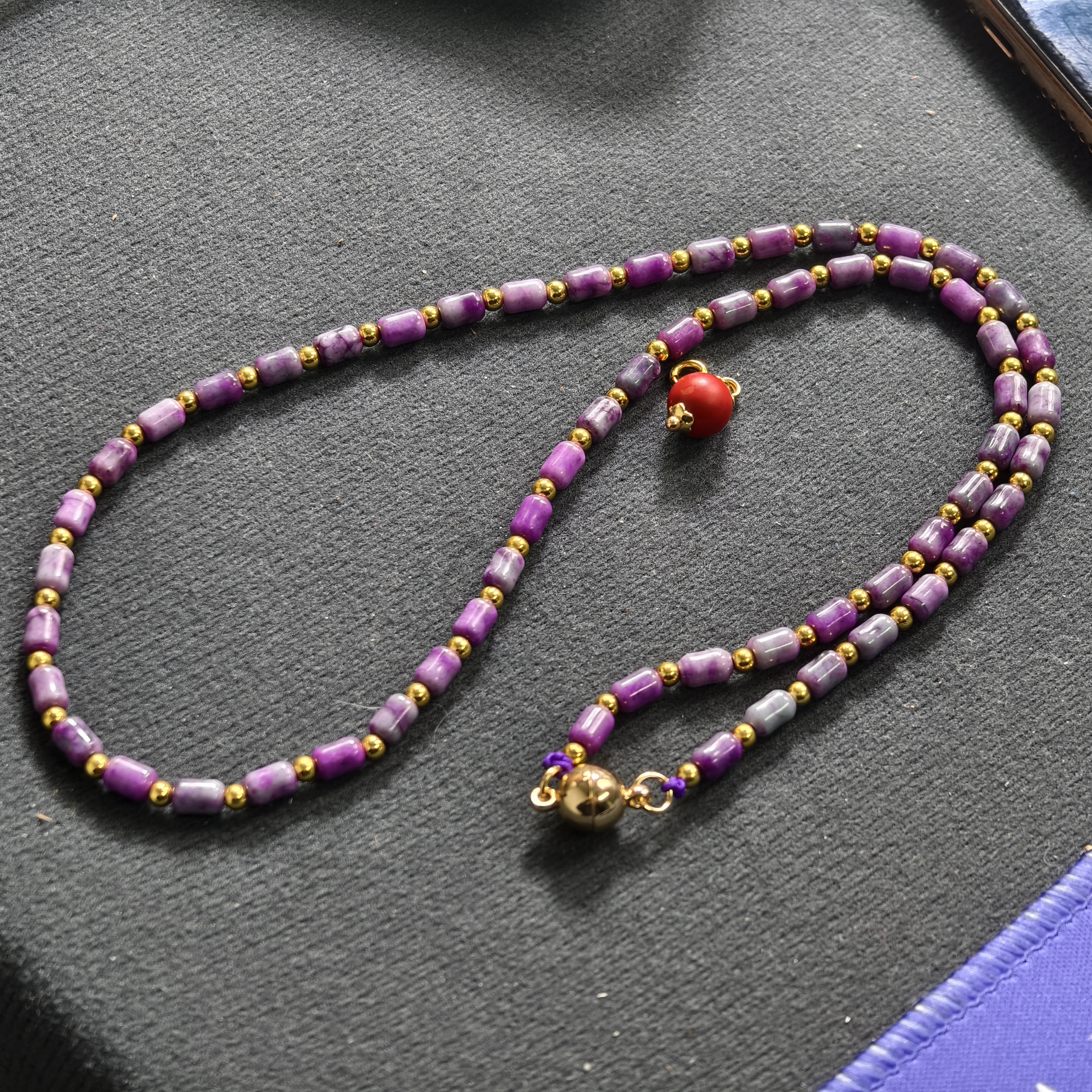  【世 · 舒】玉化泥地樱花桶珠项链  多样性发货SJL-125