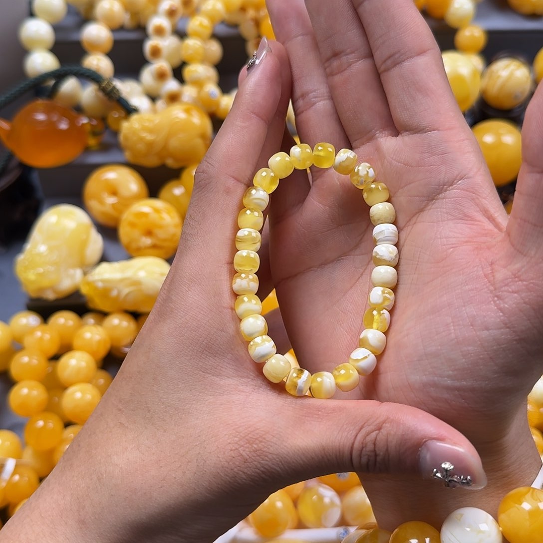 琥珀珠宝奇石未镶嵌8mm