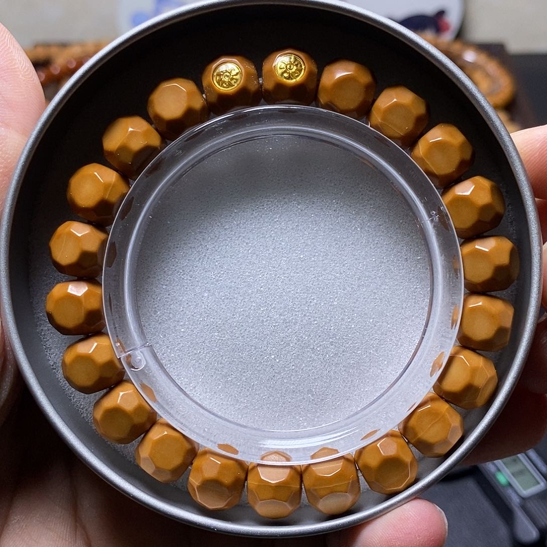 猴头核桃手串双18k金标毕业星耀六方尺寸10左右全品10号