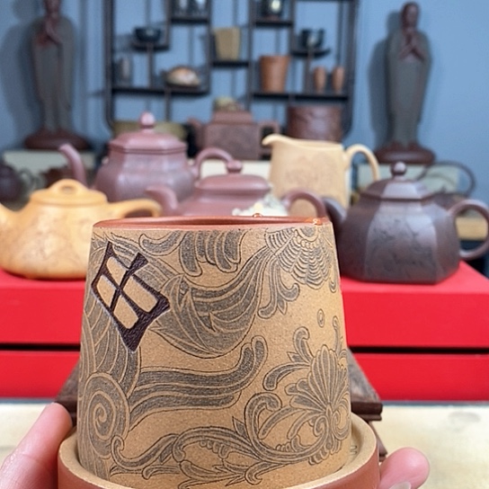 紫砂茶杯中****岁自由套杯