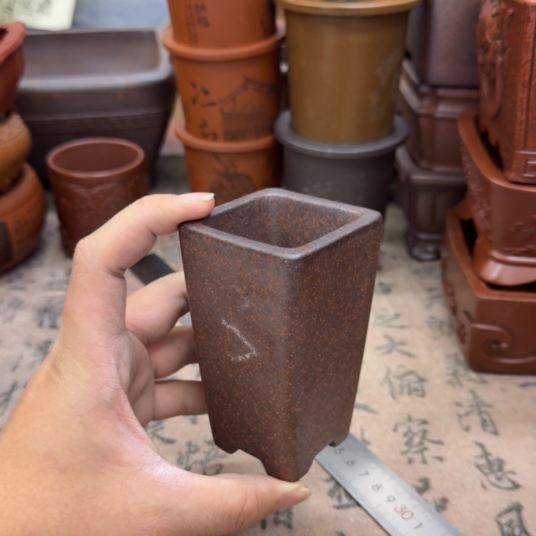 紫砂花盆宜兴紫砂正品4.5x9