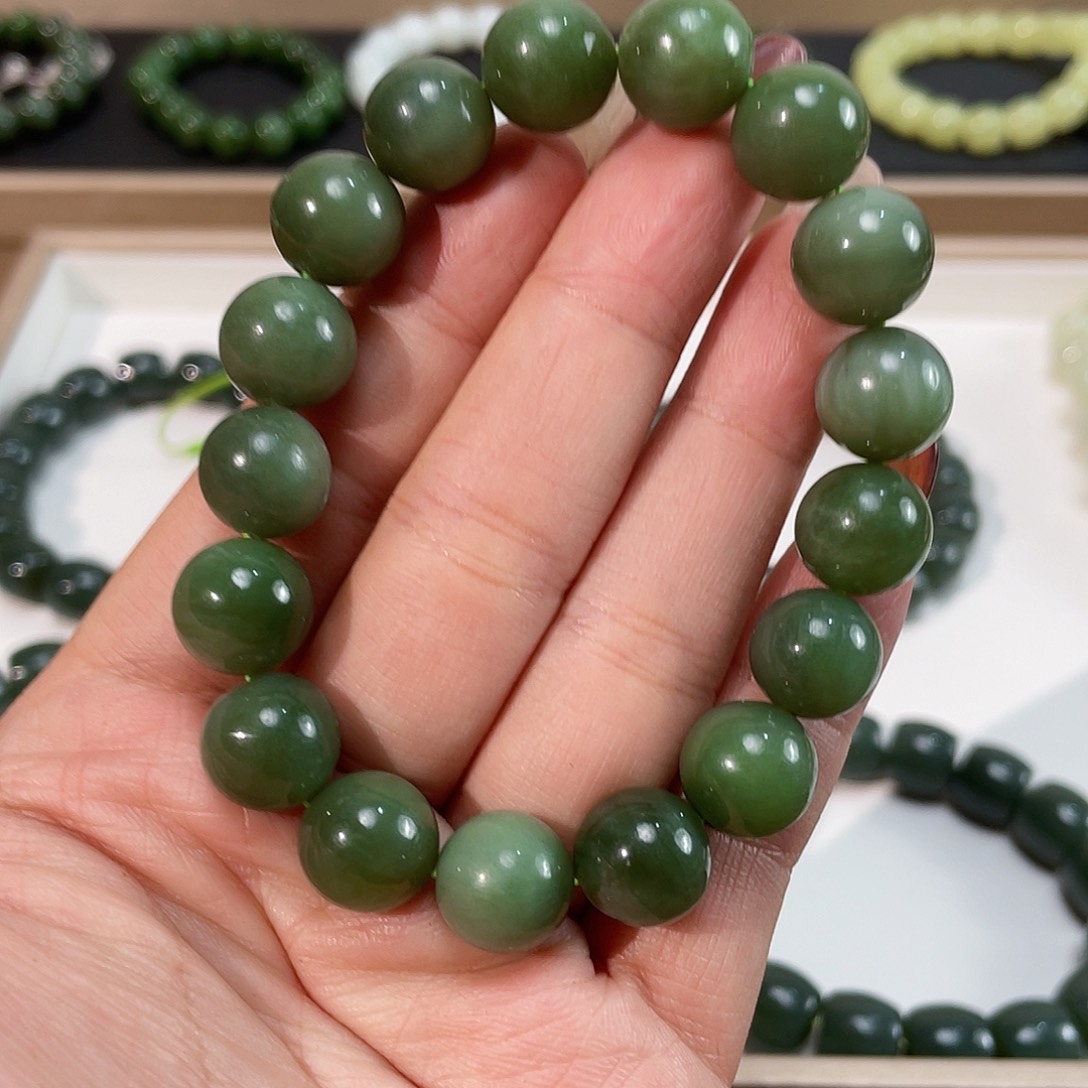 和田玉（碧玉）手链未镶嵌12