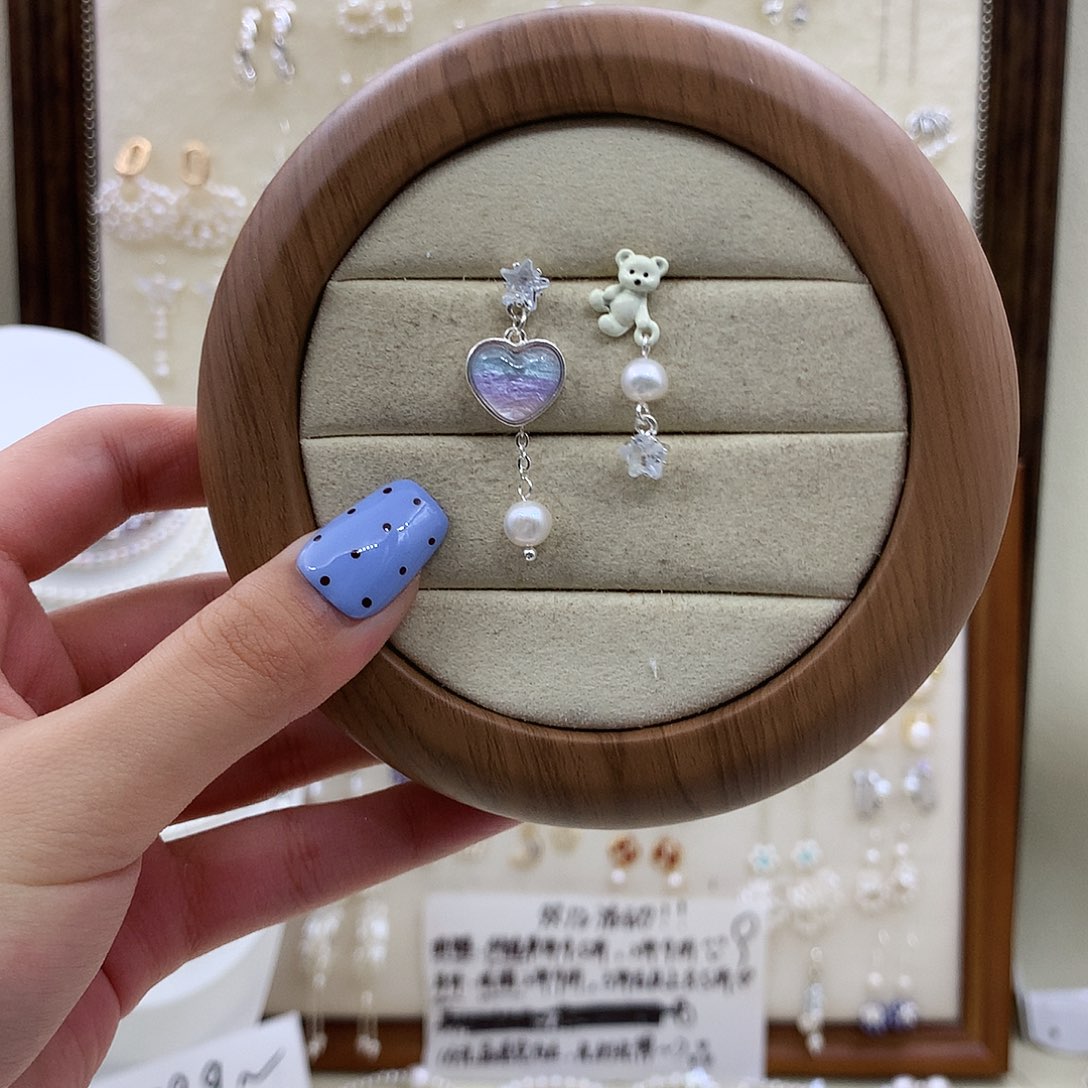 淡水珍珠耳饰银S925镶嵌