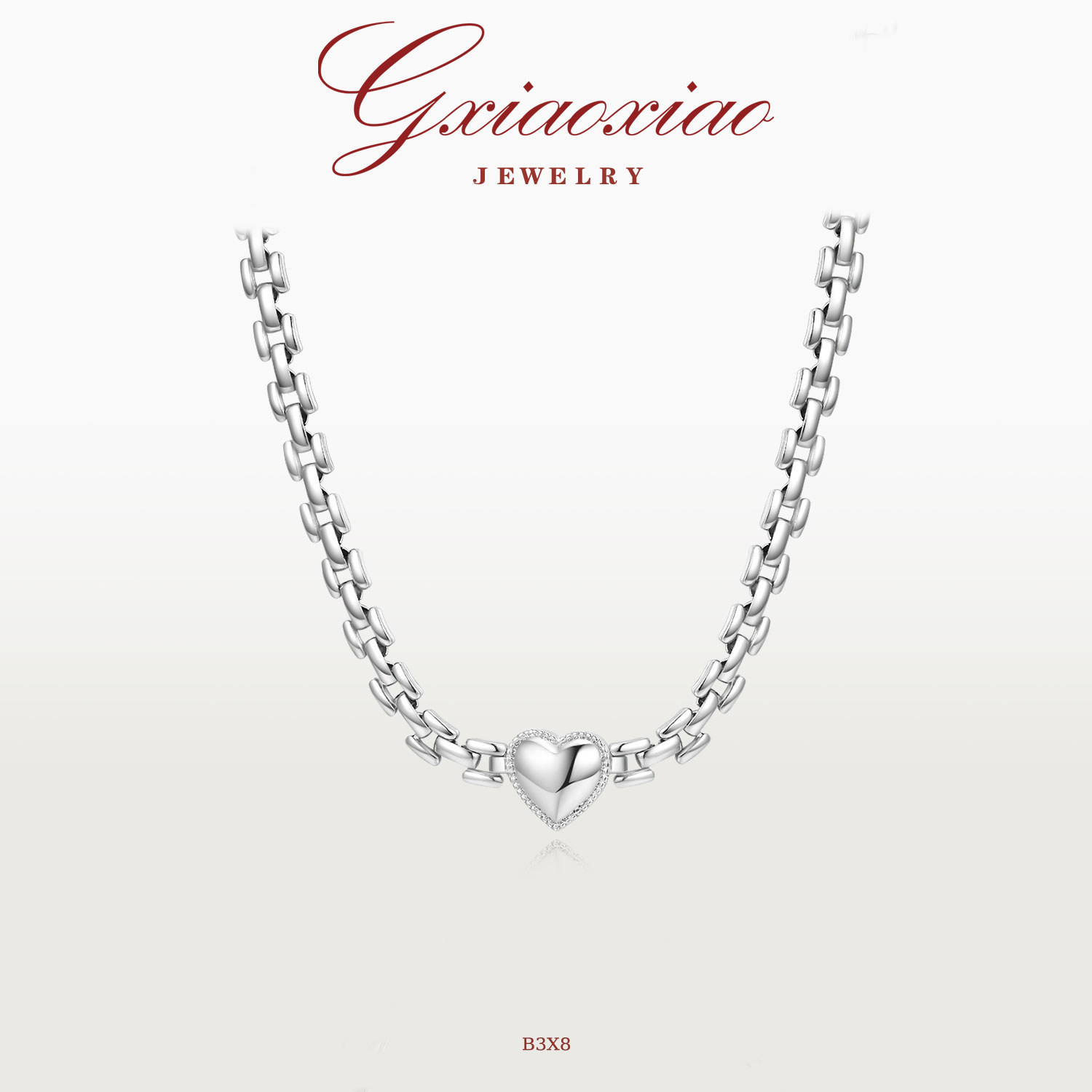 G XIAOXIAO 镀K金【简爱】时尚轻奢小众简约百搭爱心项链 B3X8