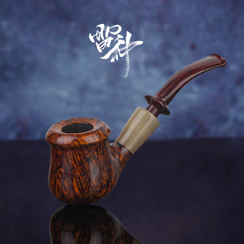 石楠木手工烟斗酒樽弯式叼斗