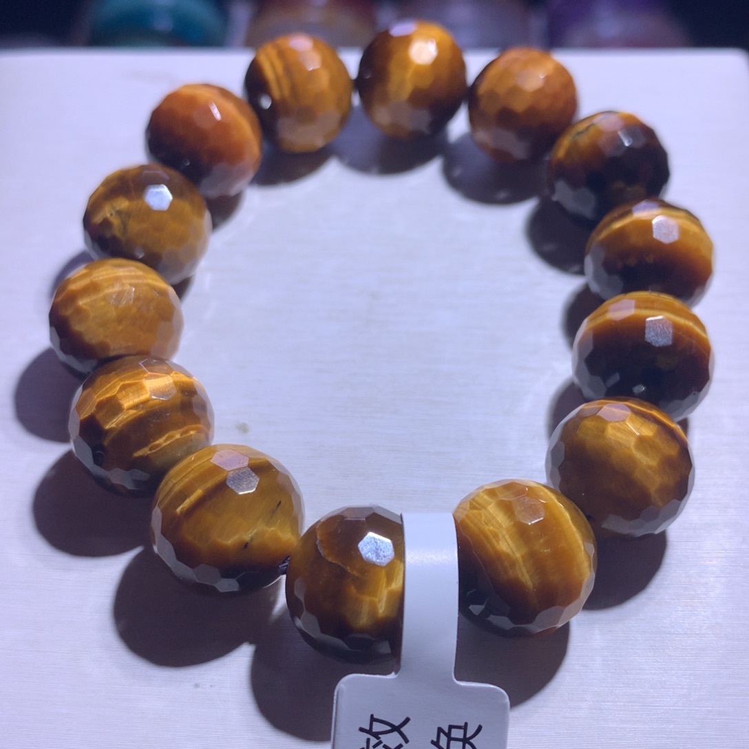 手串水晶银S925镶嵌虎眼蹦迪16.2m