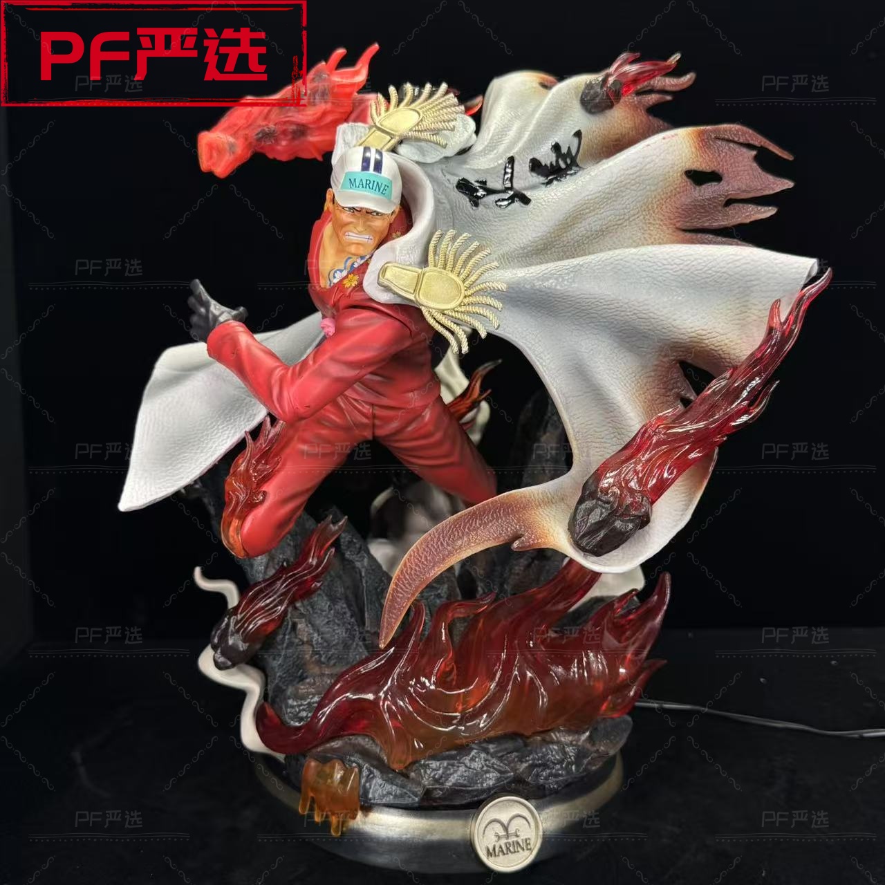 【PF严选】海贼王 燃风赤犬 高度37cm 底座可发光 动漫手办模玩摆件