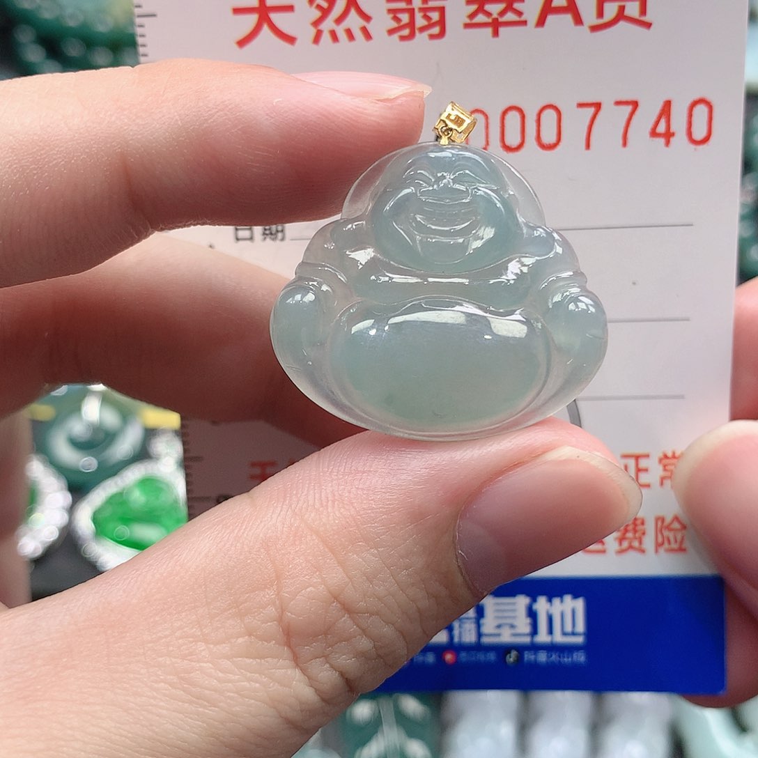 翡翠吊坠(不含链)18K金镶嵌图****号