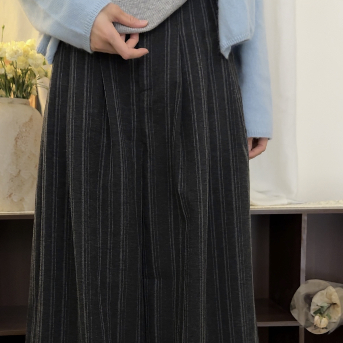 MUZI沐子92097条纹裤子