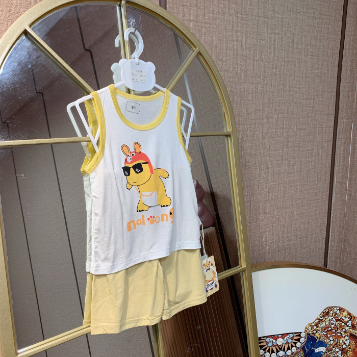 AA518  宝宝莫代尔卡通背心套装  夏款