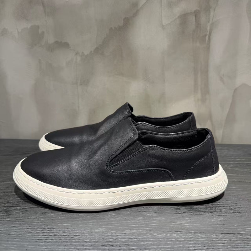 原创设计夏季男士真皮百搭透气软底一脚蹬休闲舒适乐福鞋