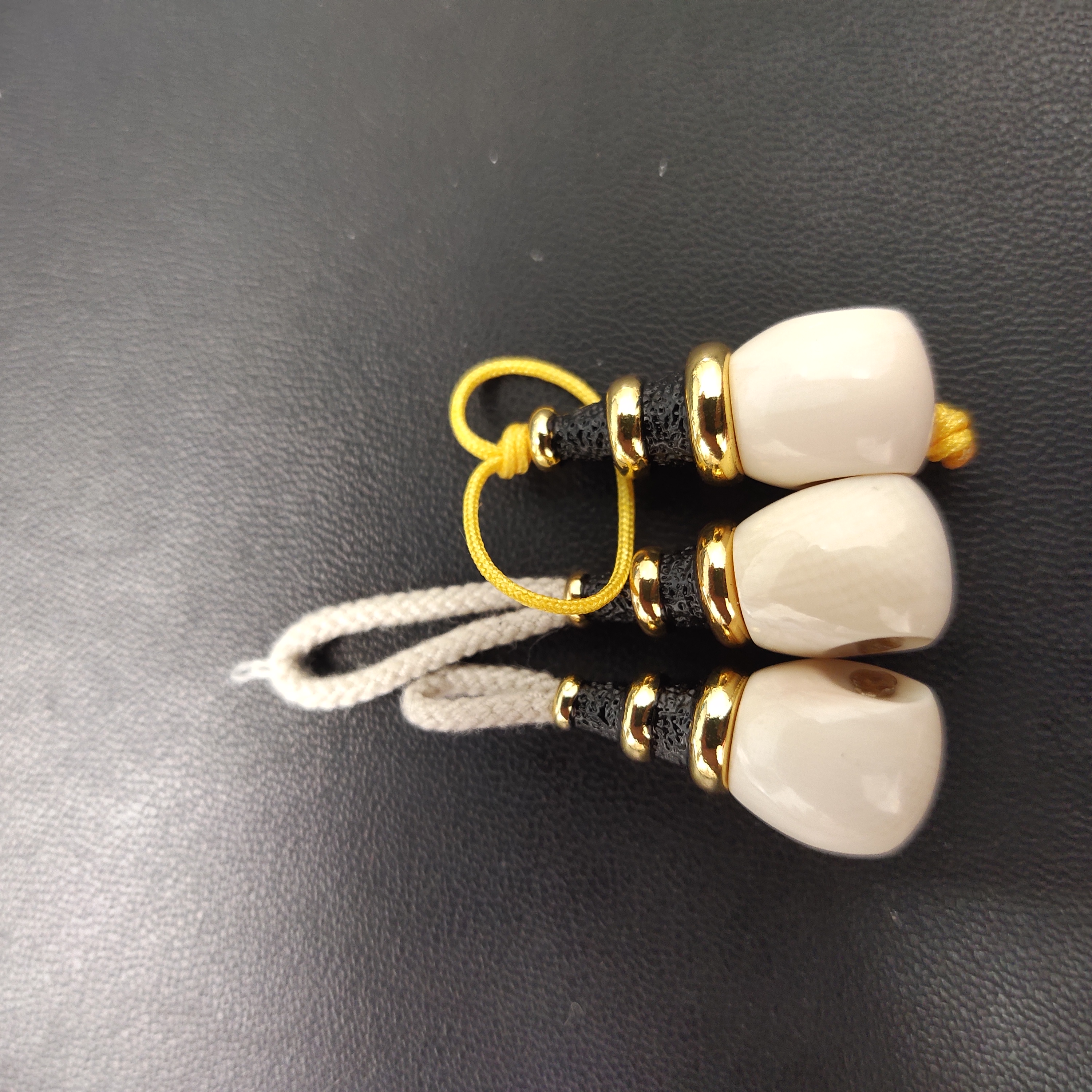 【小袁猛犸牙】天然猛犸牙配饰三通文玩佛珠配件加分饰品