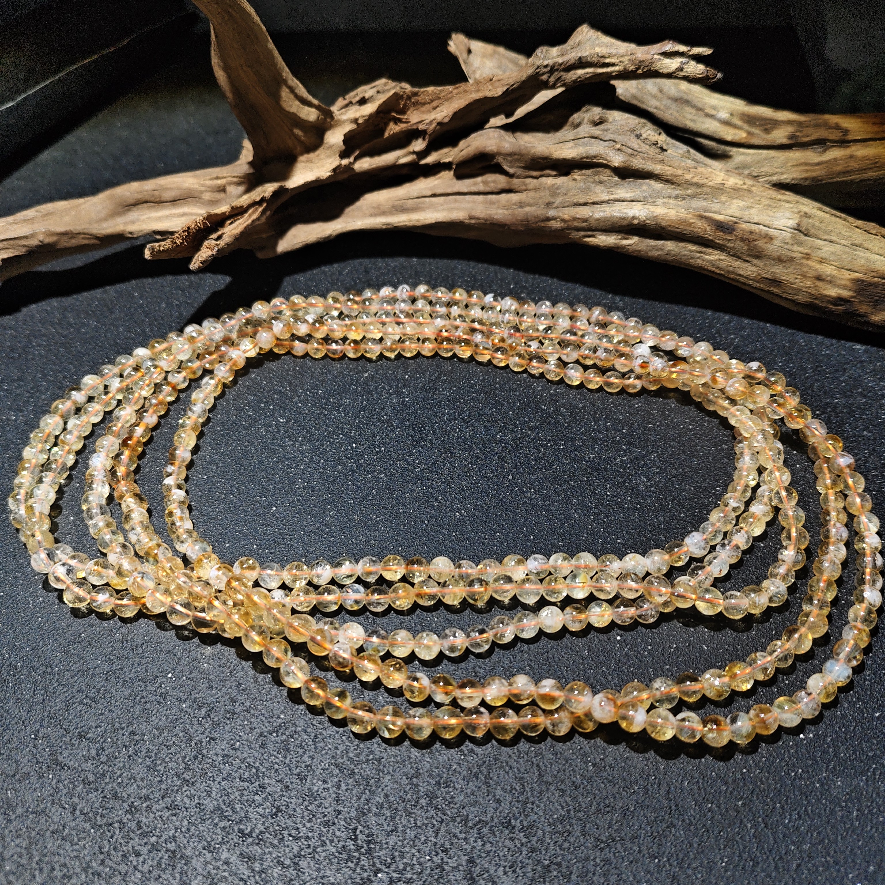 【黑胖珠宝】H0988 天然水晶黄塔晶多圈手链多样性发其一