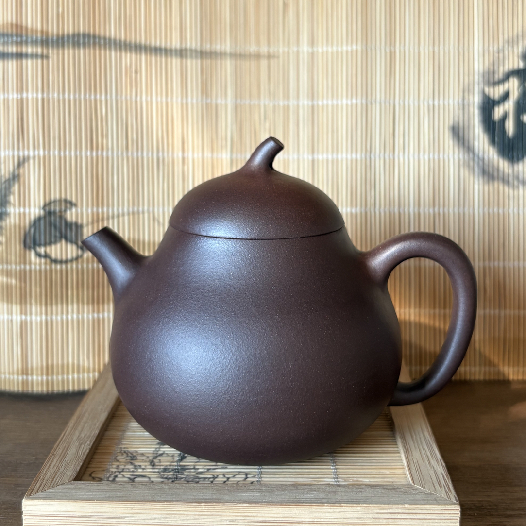 茄段壶 半手工制作 原矿紫泥 220cc
