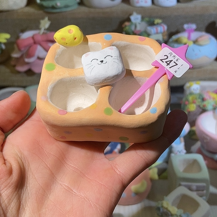 手工手绘盆 满29包邮247