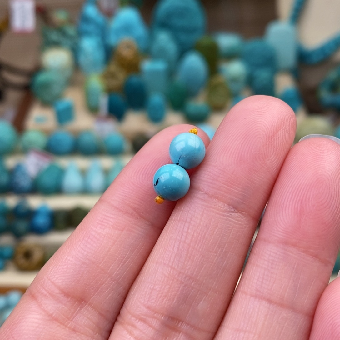 绿松石珠宝奇石未镶嵌6.2mm