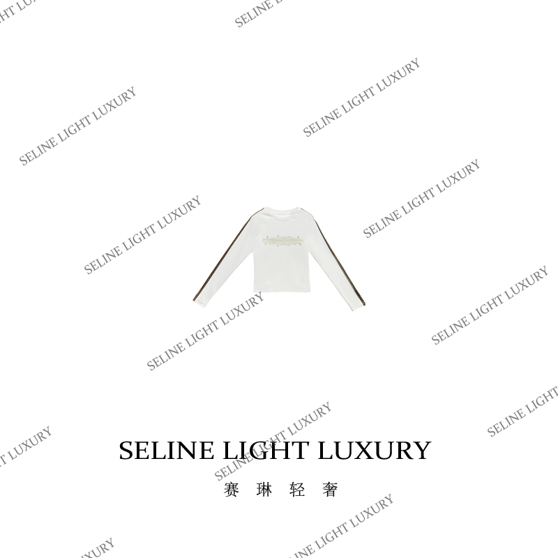 【24Q-136】xz2025 SELINE 春季简约视觉修身百搭时尚气质圆领上衣
