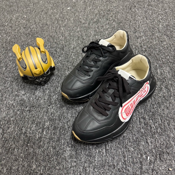 全新未使用 GUCCI/古驰 /40.5码/Rhyton/黑红侧标老爹鞋/公价7500