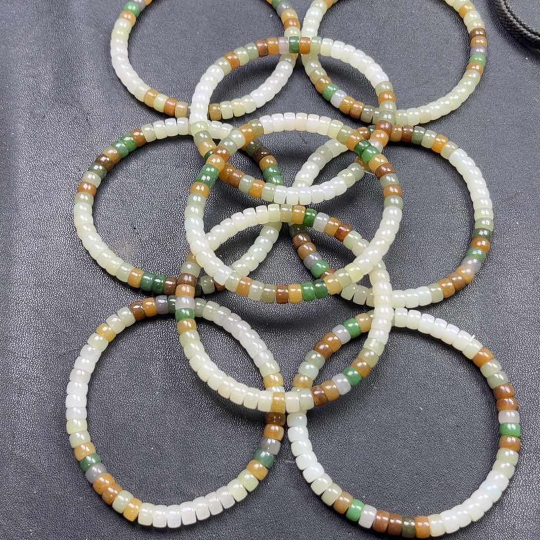 和田玉手链未镶嵌多样性拍一发一铜钱手串卡6货头