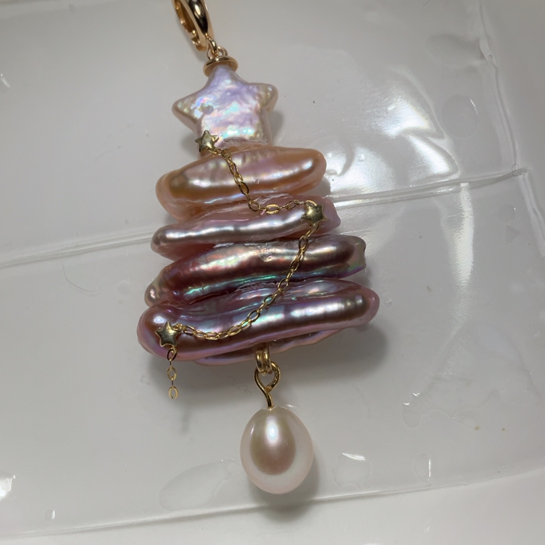 颈饰银S925镶嵌淡水珍珠