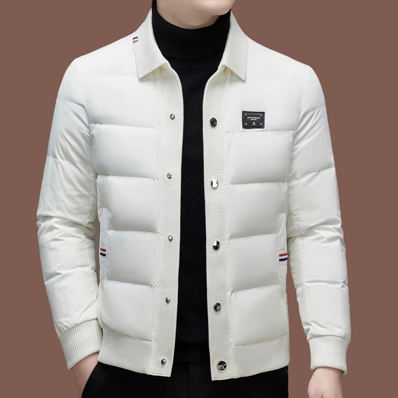 冬季意大利大牌男士轻薄羽绒外套短款时尚休闲加厚保暖中青年衣服