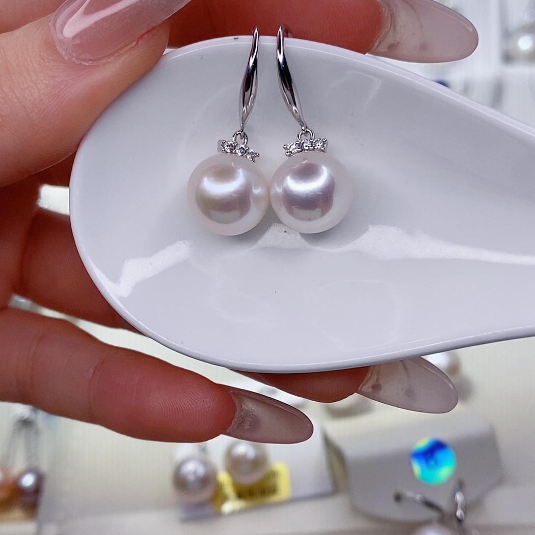 双***、耳饰银S925镶嵌淡水珍珠11➕