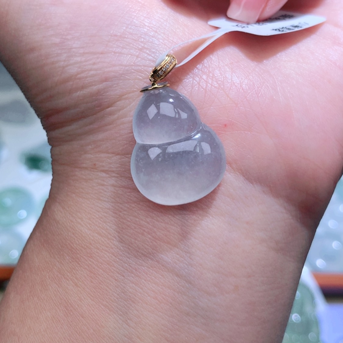 【闪购商品】翡翠颈饰18K金镶嵌葫芦