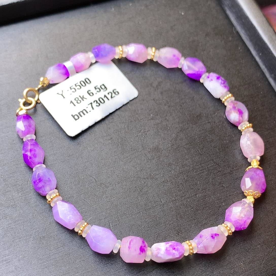 苏纪石（舒俱来）手串18K金镶嵌