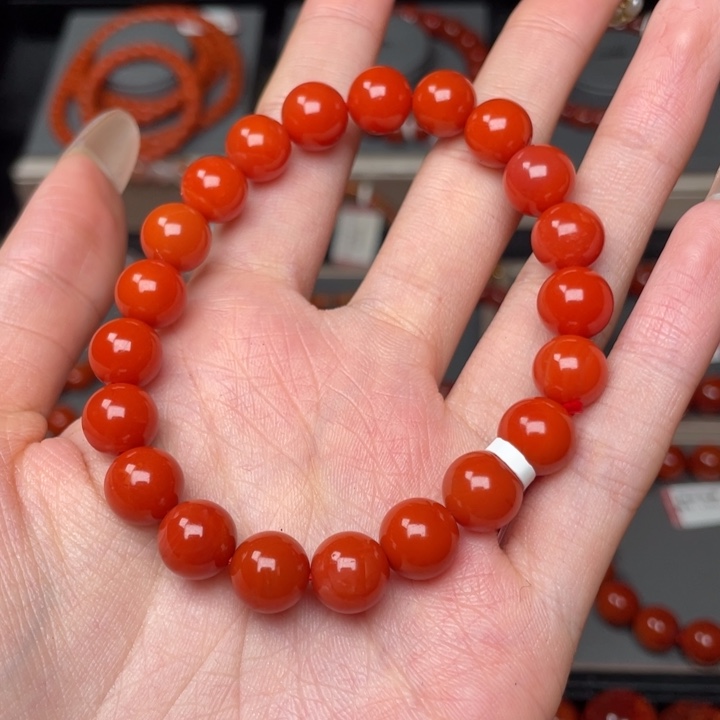 南红玛瑙手链未镶嵌小****乐