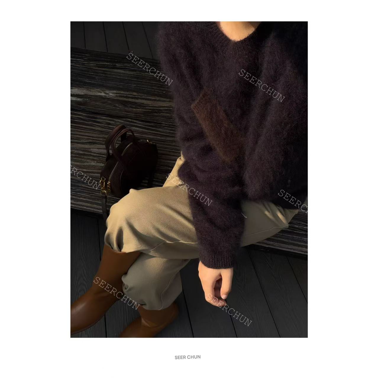 SEER CHUN“口袋毛衣”拉绒羊毛衫 20435