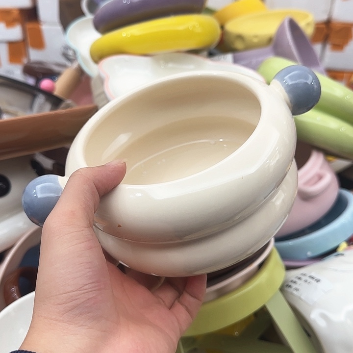 陶瓷双耳泡面碗 1个