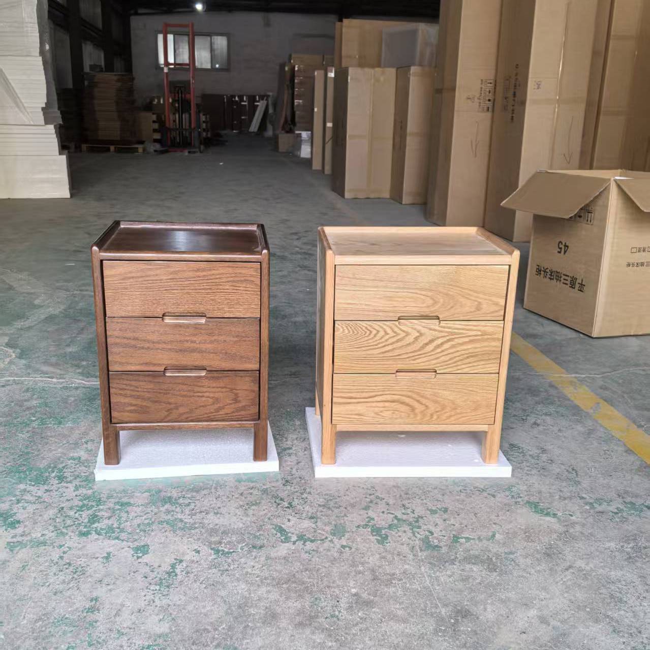 家用北欧卧室床边收纳置物现代简约储物柜橡木床边柜佛山家具