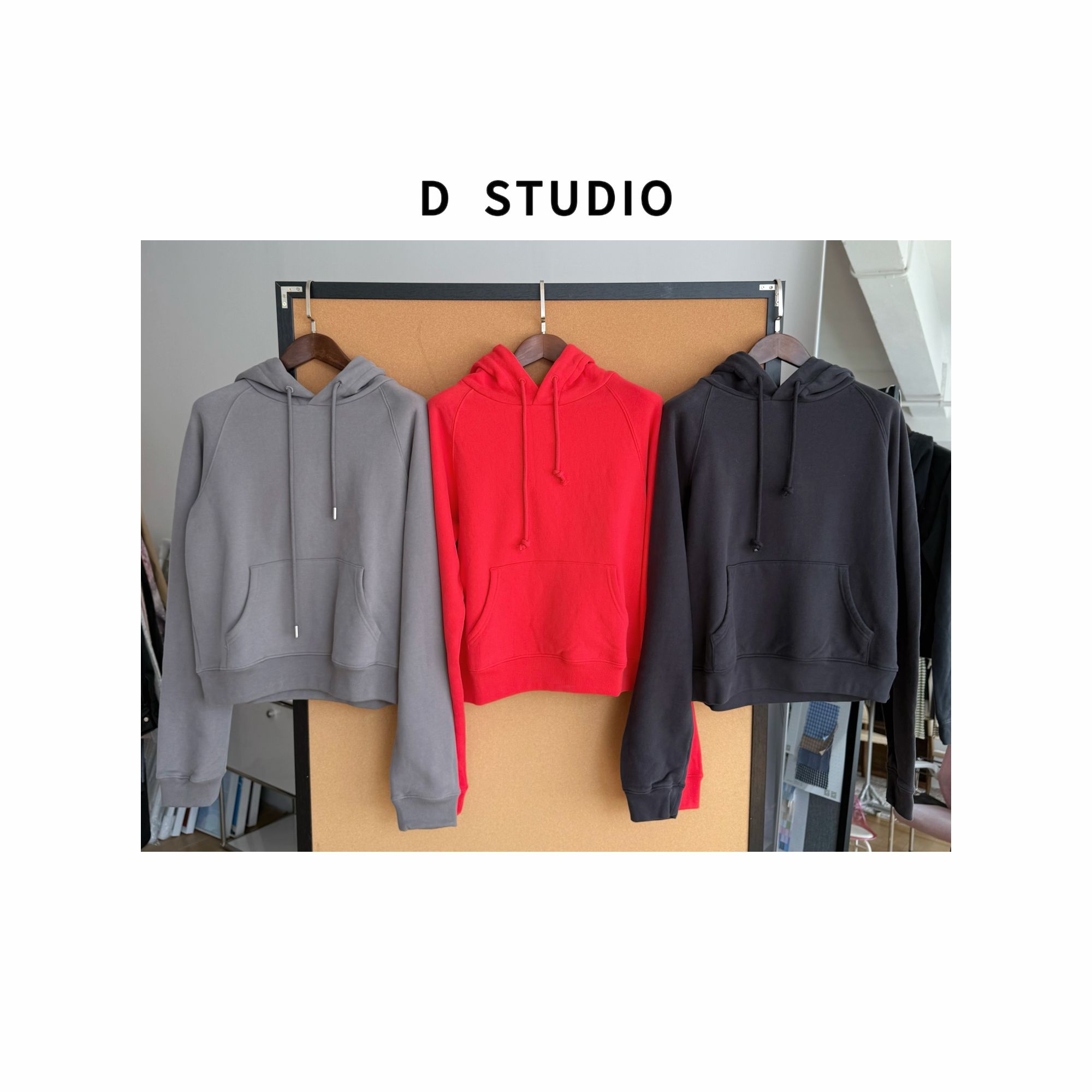 D STUDIO 两色连帽卫衣 D1688