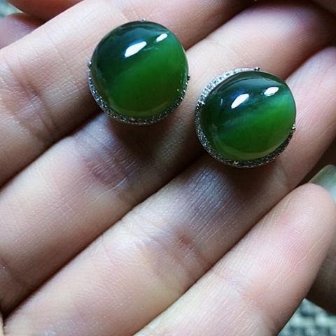 和田玉银S925镶嵌挂件