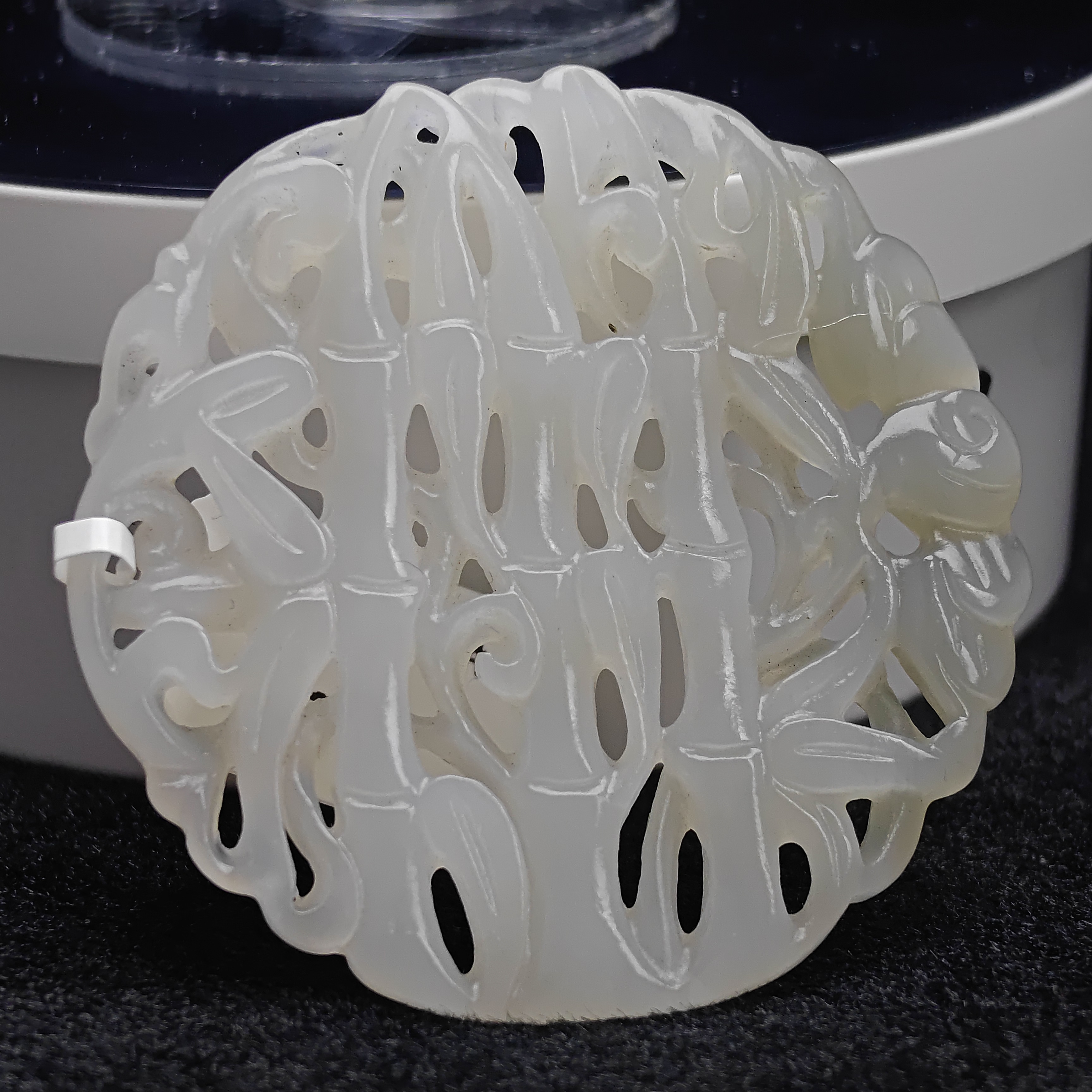 和田玉镂空竹节挂件D065