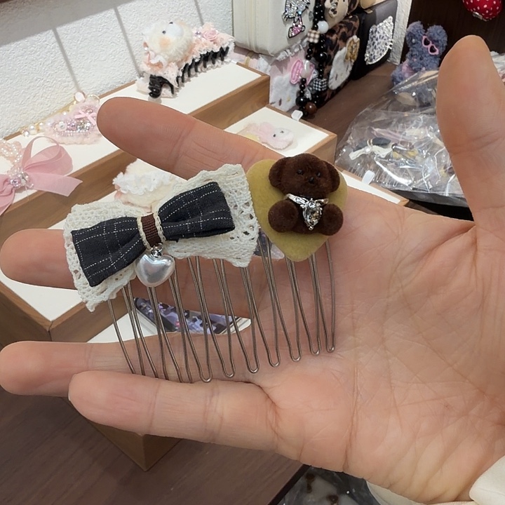 布艺铁合金熊叉梳-46