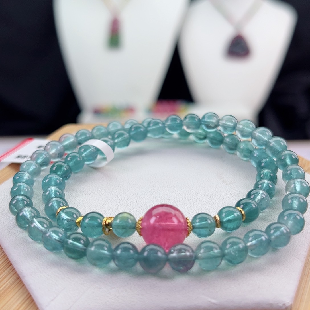 手链未镶嵌碧玺碧玺手串双圈5.5mm+