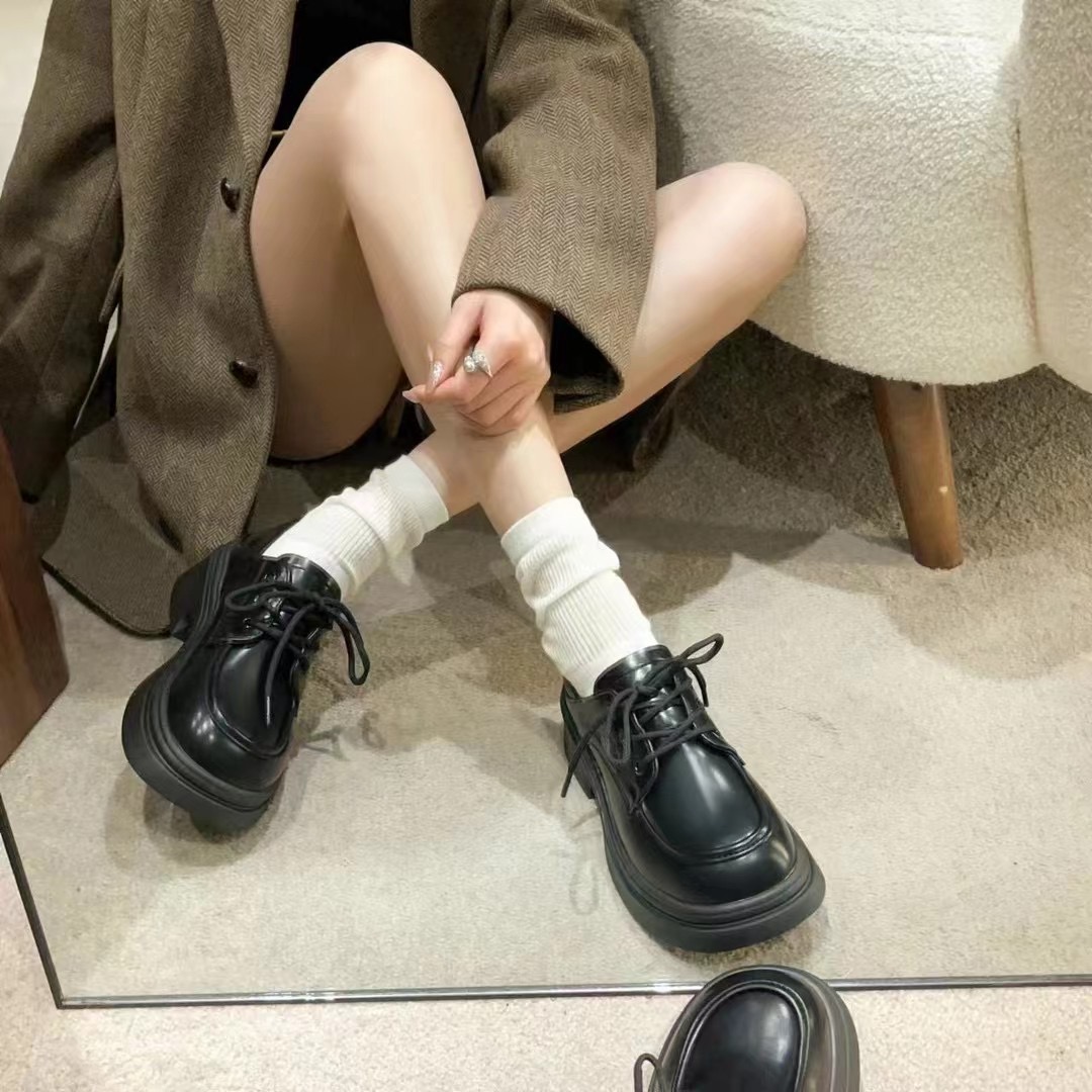 【刘姐高货】轻职风乐福鞋学院风复古英伦风学院系带H9908