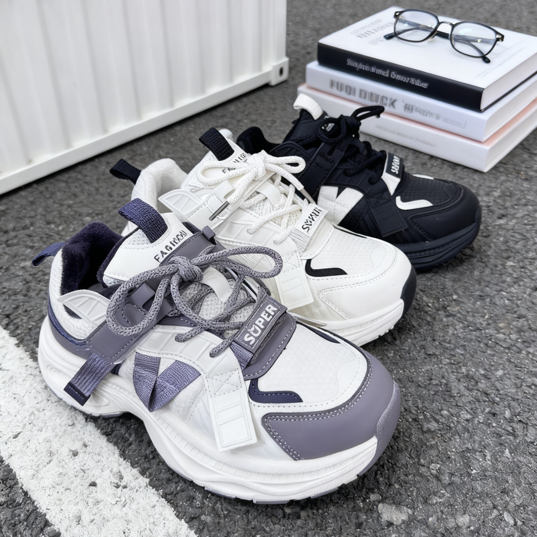 男女孩大版二棉皮面轻便休闲运动鞋福635-2